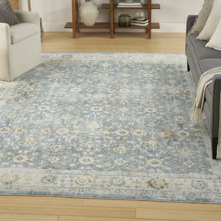 Nourison Astra Machine Washable ASW16 Teal Beige Area Rug Room Scene 3