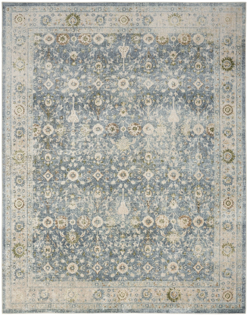 Nourison Astra Machine Washable ASW16 Teal Beige Area Rug Main Image