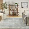 Nourison Astra Machine Washable ASW16 Teal Beige Area Rug Room Scene Feature