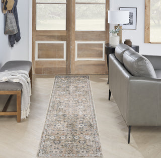 Nourison Astra Machine Washable ASW16 Silver Taupe Area Rug Corner Image