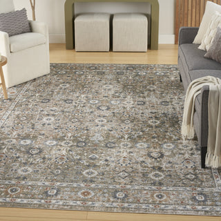 Nourison Astra Machine Washable ASW16 Gold Grey Area Rug Corner Image