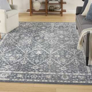Nourison Astra Machine Washable ASW16 Dark Blue Area Rug Corner Image