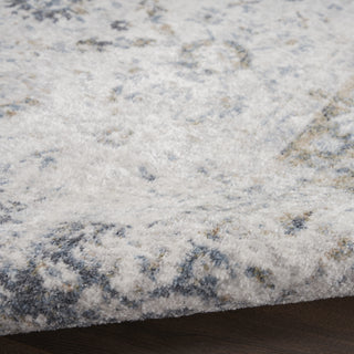 Nourison Astra Machine Washable ASW16 Ivory Blue Area Rug Corner Image