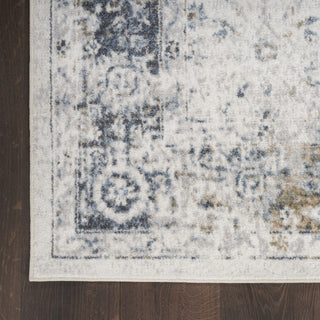 Nourison Astra Machine Washable ASW16 Ivory Blue Area Rug Detail Image