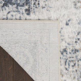 Nourison Astra Machine Washable ASW16 Ivory Blue Area Rug Corner Image