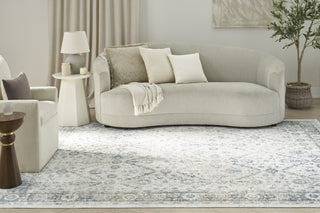 Nourison Astra Machine Washable ASW16 Ivory Blue Area Rug Room Image Feature