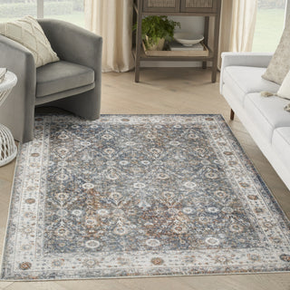 Nourison Astra Machine Washable ASW16 Ivory Multicolor Area Rug Corner Image