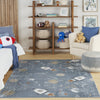 Nourison Astra Machine Washable ASW18 Blue Multicolor Area Rug Swatch Image