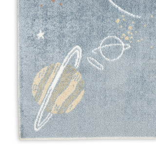 Nourison Astra Machine Washable ASW18 Blue Multicolor Area Rug Texture Image