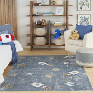 Nourison Astra Machine Washable ASW18 Blue Multicolor Area Rug Room Image Feature