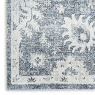 Nourison Astra Machine Washable ASW19 Denim Area Rug Corner Image