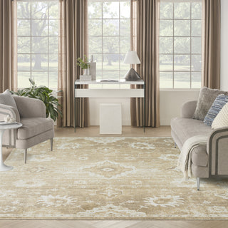Nourison Astra Machine Washable ASW19 Ivory Gold Area Rug Swatch Image