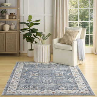 Nourison Astra Machine Washable ASW20 Blue Area Rug Swatch Image