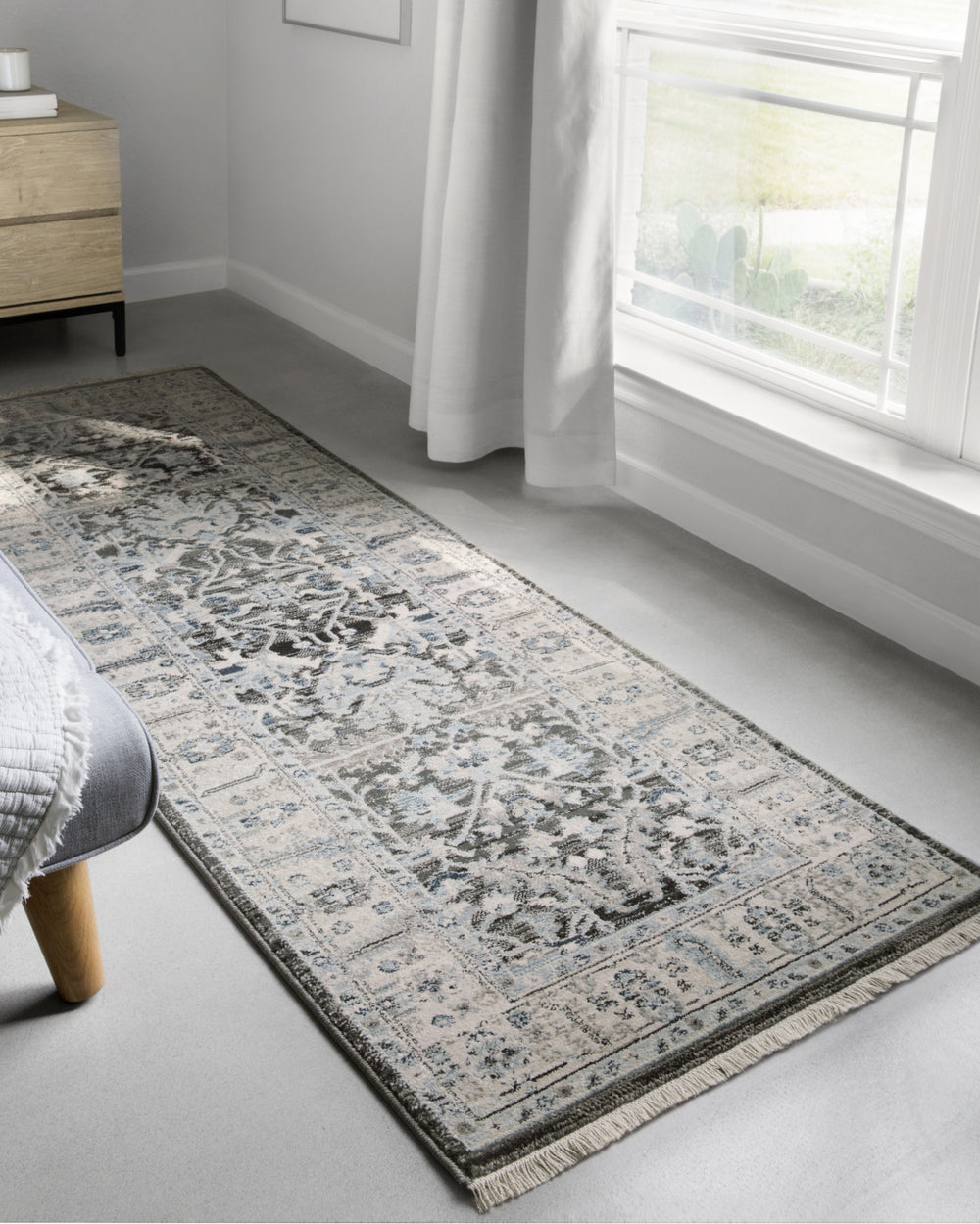 Loloi II Athena ATH-03 Grey/Sky Area Rug Lifestyle Image Feature