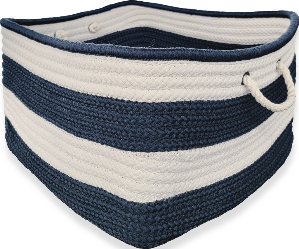 Colonial Mills Nautical Stripe Basket AU11 Navy and White