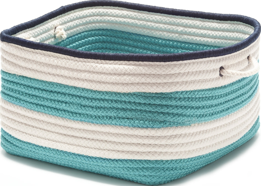 Colonial Mills Nautical Stripe Basket AU31 Turquoise and Navy