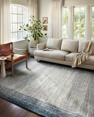 Loloi Austen AUS-02 Pebble/Blue Area Rug Lifestyle Image Feature