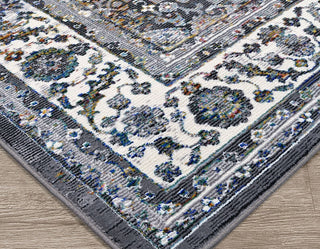 Couristan Gypsy Persian Medallionc Grey/Ivory Area Rug Close Up Image