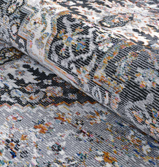 Couristan Gypsy Persian Medallionc Grey/Ivory Area Rug Detail Image