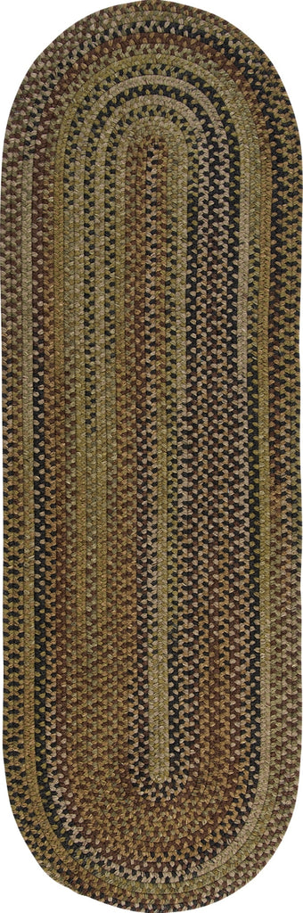 Colonial Mills Braided Wool Runner BA60 Harbor Green Area Rug