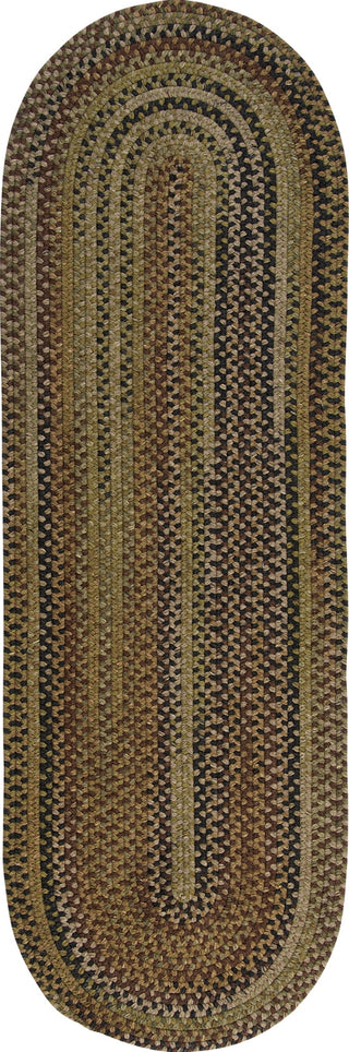 Colonial Mills Braided Wool Runner BA60 Harbor Green Area Rug