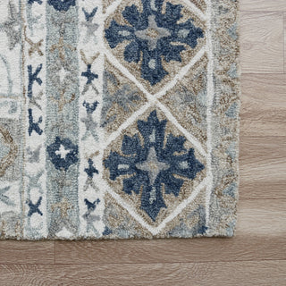 LR Home Babylon 81791 Tan/Blue Area Rug Angle Image