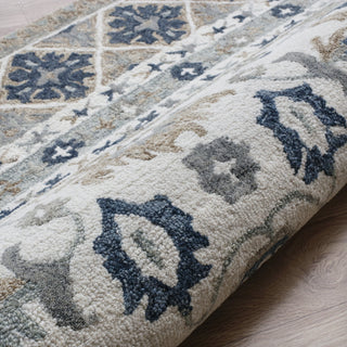 LR Home Babylon 81791 Tan/Blue Area Rug Corner Image