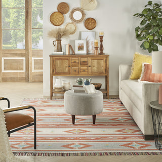 Nourison Baja BAJ03 Ivory/Grey Area Rug Room Image Feature