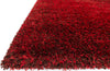 Loloi II Barcelona Shag BS-01 Red / Brown Area Rug Corner Shot