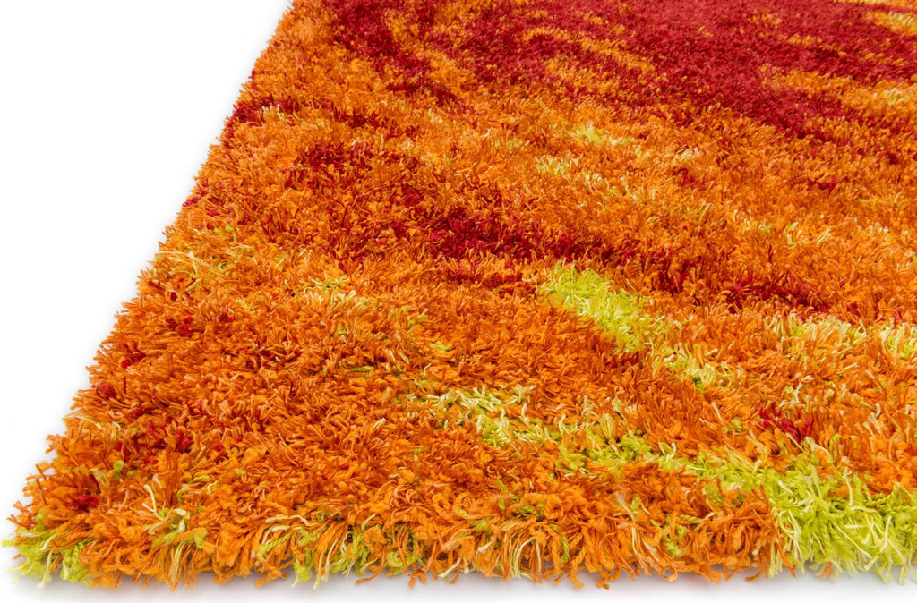 Loloi II Barcelona Shag BS-02 Fire Area Rug Round Image Feature