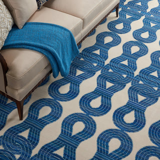 Nourison Butera Collection BB201 Ivory/Navy Area Rug by Barclay Corner Image