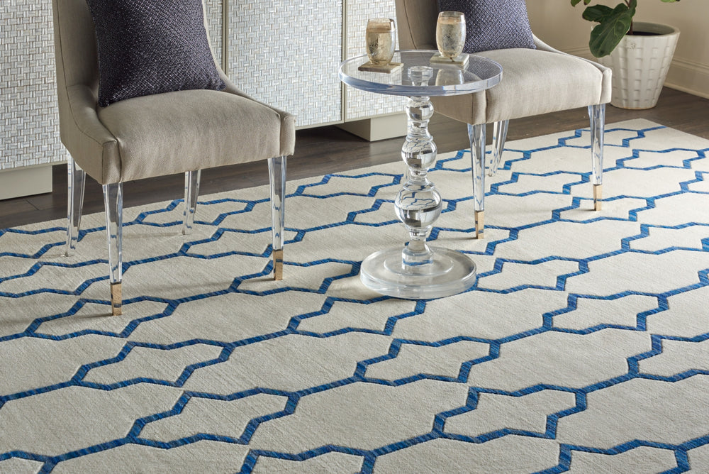 Nourison Bbl20 Butera BB205 Ivory Navy Area Rug by Barclay Room Image Feature