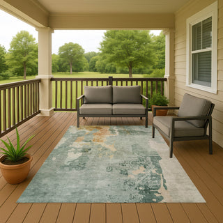 Dalyn Bresca BC1 Seafoam Machine Washable Area Rug Outdoor Lifestyle Image Feature