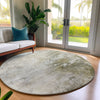Dalyn Bresca BC2 Wheat Machine Washable Area Rug Round Lifestyle Image Feature