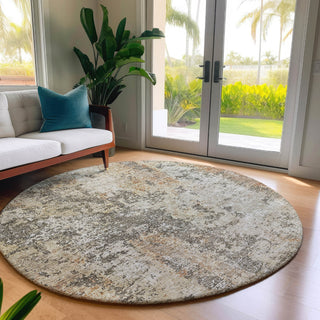 Dalyn Bresca BC5 Terracotta Machine Washable Area Rug Round Lifestyle Image Feature