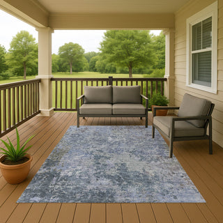 Dalyn Bresca BC6 Blue Machine Washable Area Rug Outdoor Lifestyle Image Feature