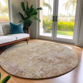 Dalyn Bresca BC6 Copper Machine Washable Area Rug Round Lifestyle Image Feature