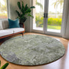 Dalyn Bresca BC6 Green Machine Washable Area Rug Round Lifestyle Image Feature