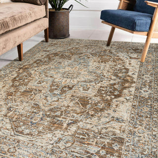 Dalyn Bergama BE9 Mocha Area Rug Lifestyle Image Feature