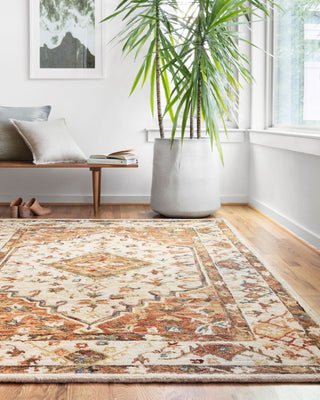 Loloi II Beatty BEA-01 Ivory/Rust Area Rug Lifestyle Image Feature