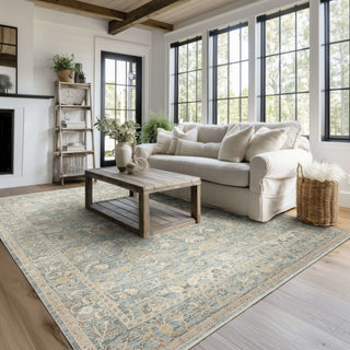 Karastan Surrey Hills Bedfordshire Beachglass Area Rug Lifestyle Image Feature