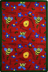 Joy Carpets Kid Essentials Bee Attitudes Red Area Rug