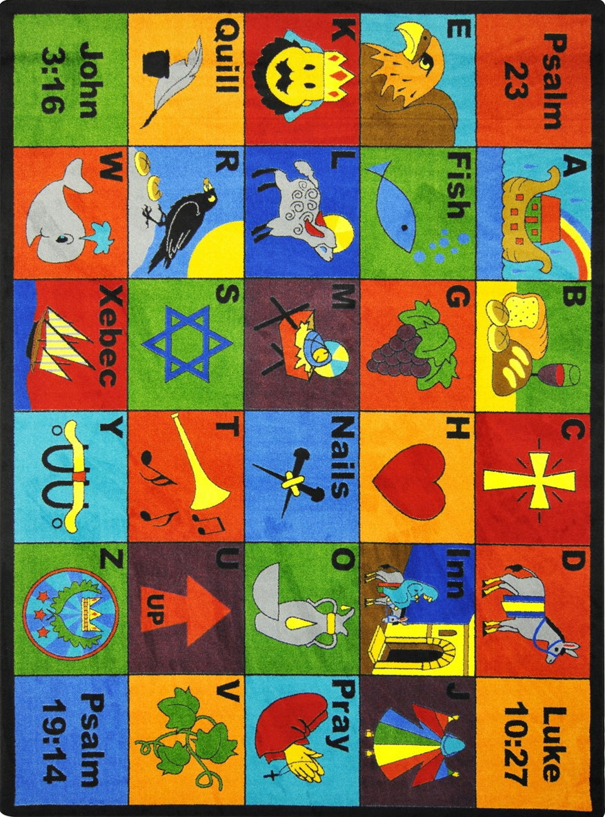 Joy Carpets Kid Essentials Bible Phonics Multi Area Rug – Incredible ...