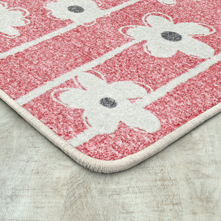 Joy Carpets Claremont Kids Big Blooms Blush Area Rug