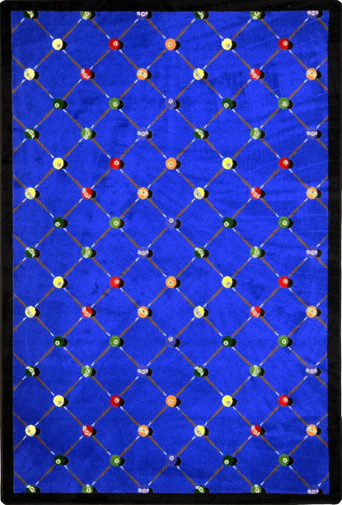 Joy Carpets Games People Play Billiards Blue Area Rug