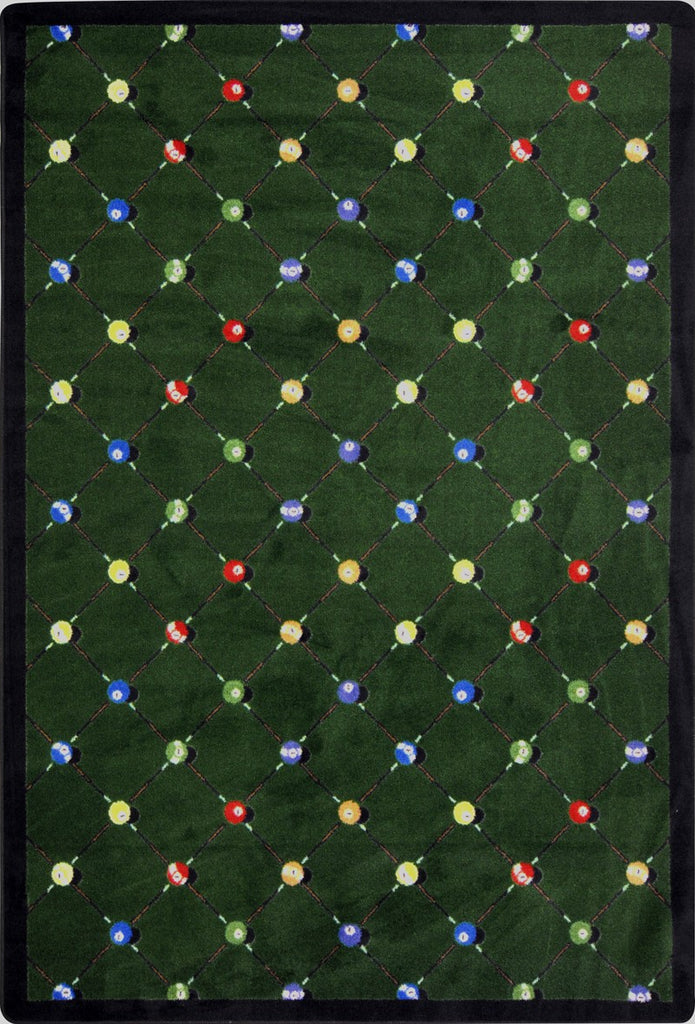 Joy Carpets Games People Play Billiards Green Area Rug