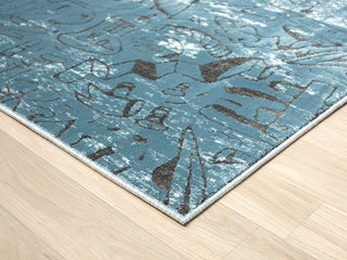 Kalaty Bklnwrks BK1272 Blue Area Rug Corner Image