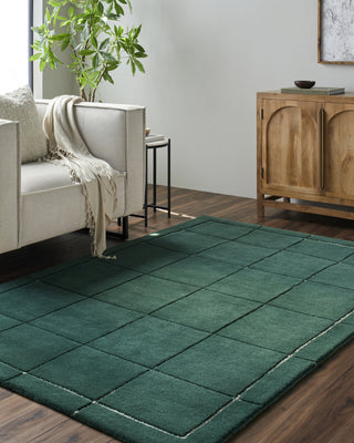 LIVABLISS Brook BKO-2351 Dark Green Area Rug Room Scene Feature