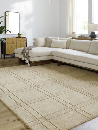 LIVABLISS Brook BKO-2357 Tan Area Rug Room Scene Feature