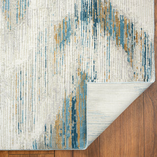 N Natori BLISS BL-117 Ikat Blue/Grey Area Rug